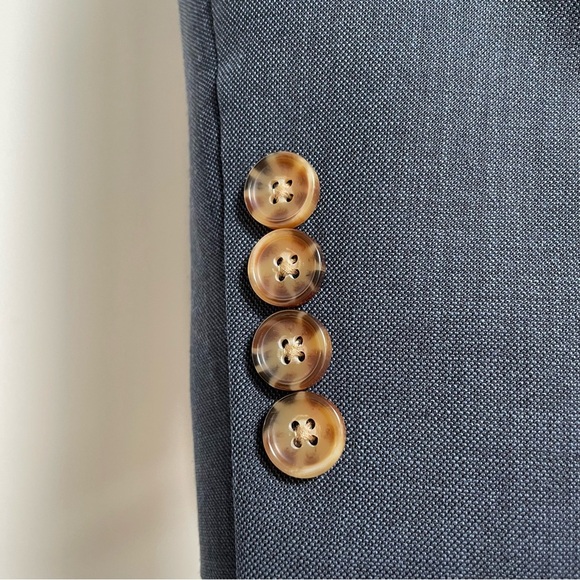 J. Crew Thompson Heathered Navy 100% Wool 38S Suit Jacket Sport Coat Flawed - Picture 2 of 13